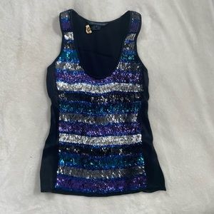 French Connection Sequin Sleeveless Shirt Size 2
